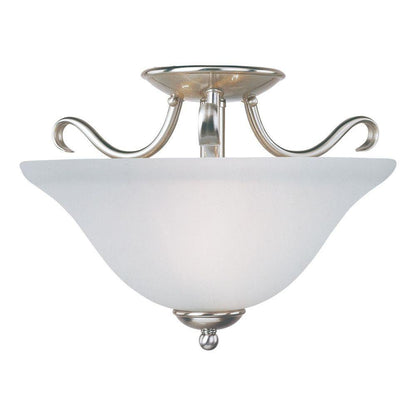 Maxim Lighting Basix 2 Light 14 inch Satin Nickel Semi-Flush Mount Ceiling Light