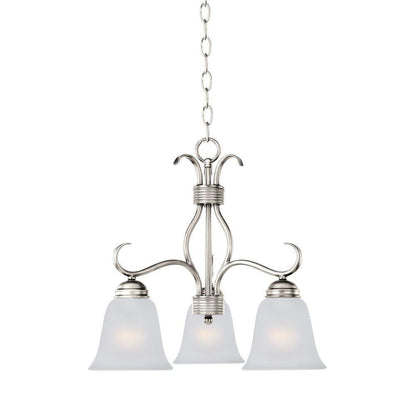 Maxim Lighting 10122FTSN Basix 3 Light 19 Inch Satin Nickel Chandelier Ceiling Light