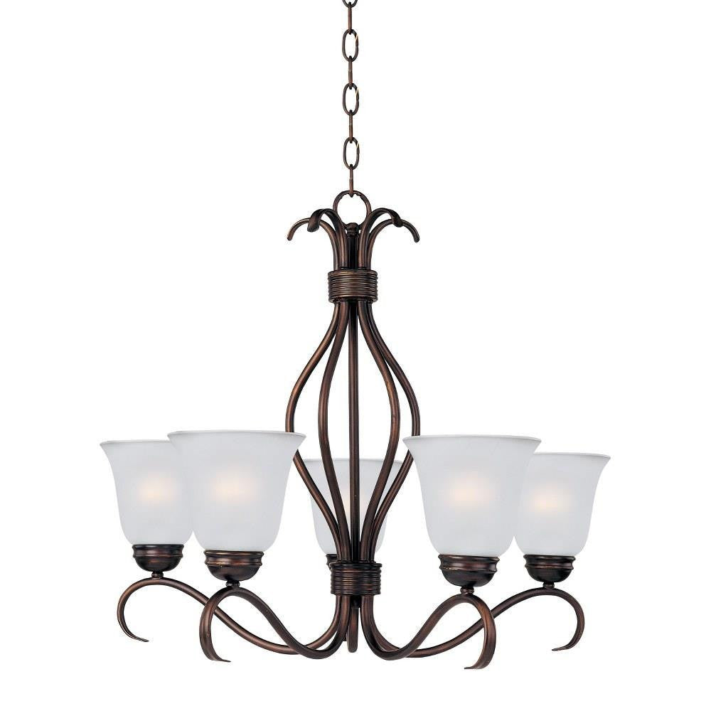 Maxim Lighting 10125FTOI Basix Oil Rubbed Bronze Chandelier with Wilshire Glass Shades Alternate View