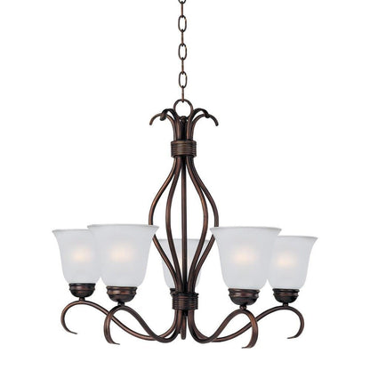Maxim Lighting 10125FTOI Basix Oil Rubbed Bronze Chandelier with Wilshire Glass Shades Alternate View