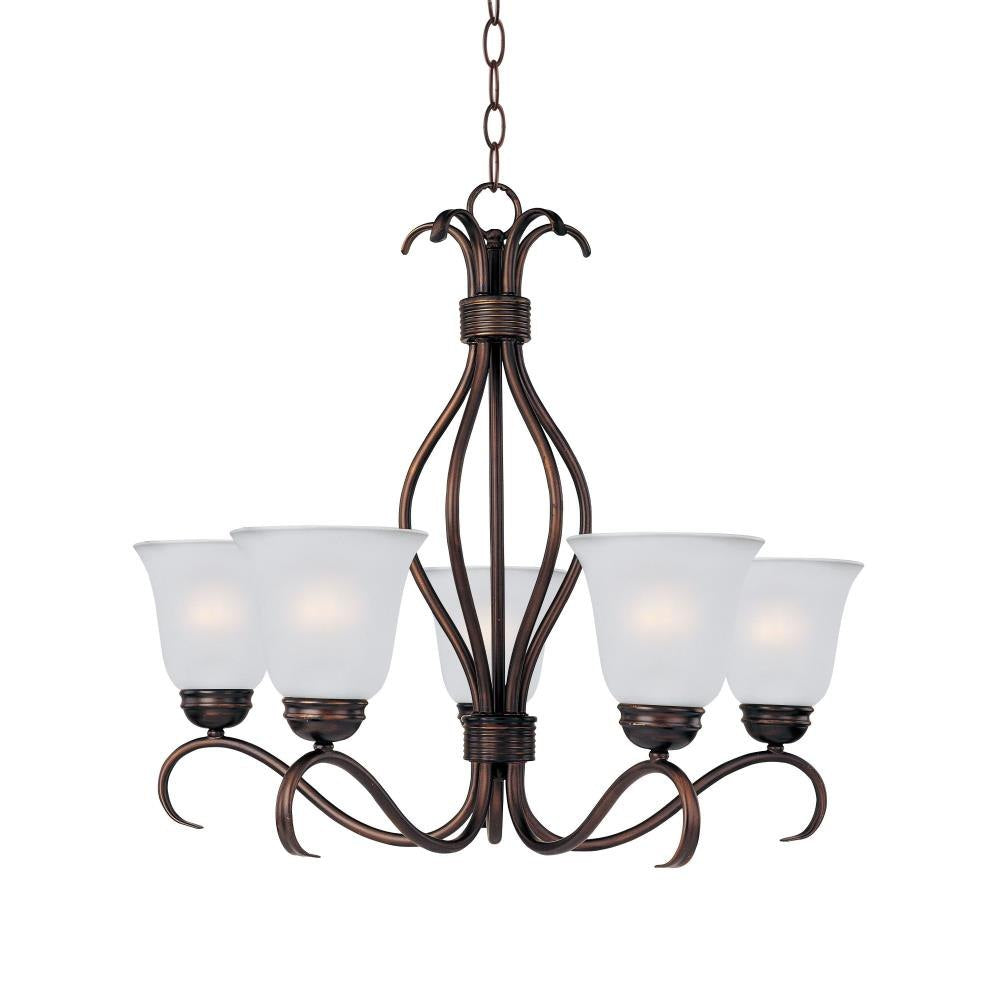 Maxim Lighting 10125FTOI Basix 5 Light 26 inch Oil Rubbed Bronze Chandelier Ceiling Light