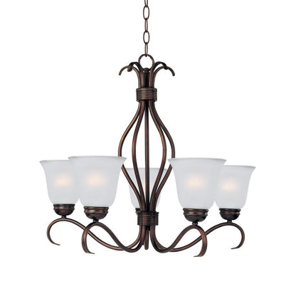 Maxim Lighting 10125FTOI Basix 5 Light 26 inch Oil Rubbed Bronze Chandelier Ceiling Light