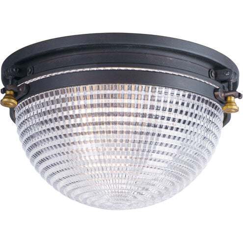 Maxim Lighting 10180OIAB Portside 1 Light 12 inch Oil Rubbed Bronze/Antique Brass Outdoor Flush Mount Light