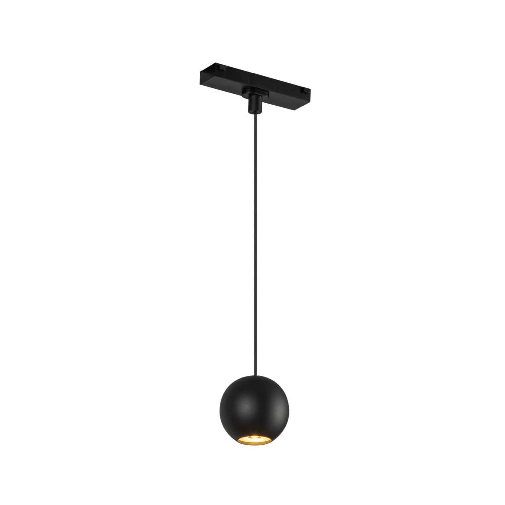 Kuzco Lighting TRP26903-BK Faria 3 inch LED Track Pendant in Black with Clear Acrylic Lens, Color Temperature 3000K, Wattage 8W