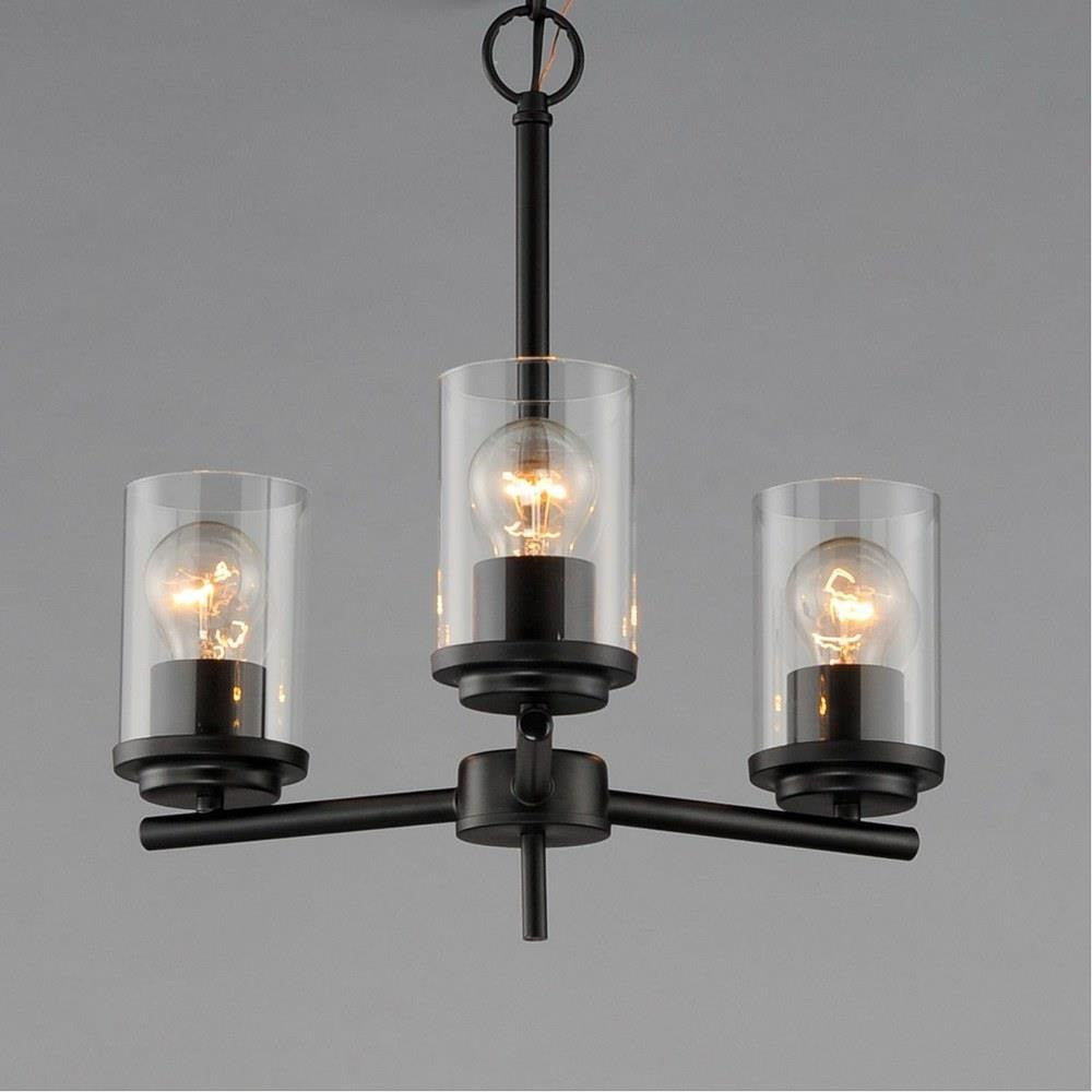 Maxim Lighting 10203CLSBR Corona 3 Light Chandelier - Detail View with Clear Glass Shades