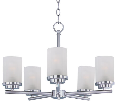 Maxim Lighting 10205FTSN Corona 5 Light 22 inch Satin Nickel Single-Tier Chandelier Ceiling Light in Frosted
