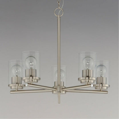 Maxim Lighting 10205CLSBR Corona 5 Light Chandelier in Satin Nickel Finish