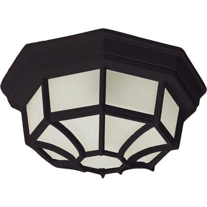 Maxim Lighting 1020RP Crown Hill 2 Light Outdoor Flush Mount in Rust Patina finish with frosted glass panels - front angle view
