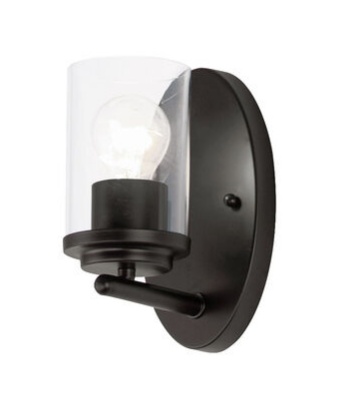 Maxim Lighting 10211CLBK Corona 1 Light 5 inch Black Bath Vanity Wall Light in Clear