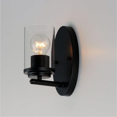 Maxim Lighting 10211CLSBR Corona 1 Light 8.25 inch Satin Brass Bath Vanity Wall Light - angled view