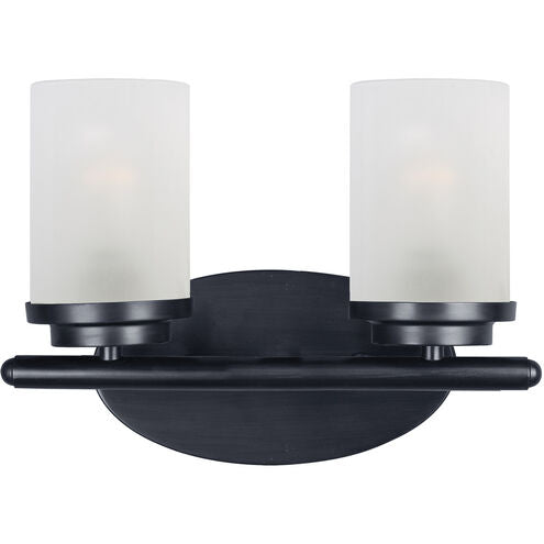 Maxim Lighting 10212FTBK Corona 2 Light 12 inch Black Bath Vanity Wall Light in Frosted