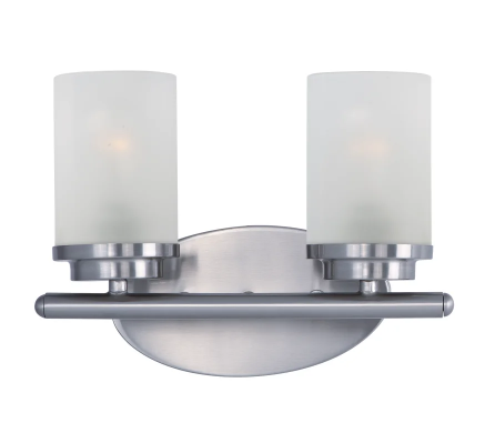 Maxim Lighting 10212FTSN Corona 2 Light 12 inch Satin Nickel Bath Vanity Wall Light in Frosted