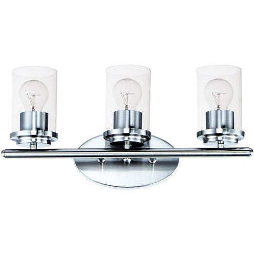 Maxim Lighting 10213CLPC Corona 3 Light 19 inch Polished Chrome Bath Vanity Wall Light in Clear
