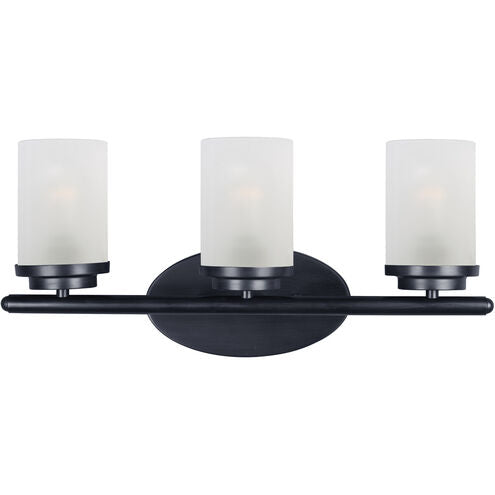 Maxim Lighting 10213FTBK Corona 3 Light 19 inch Black Bath Vanity Wall Light in Frosted