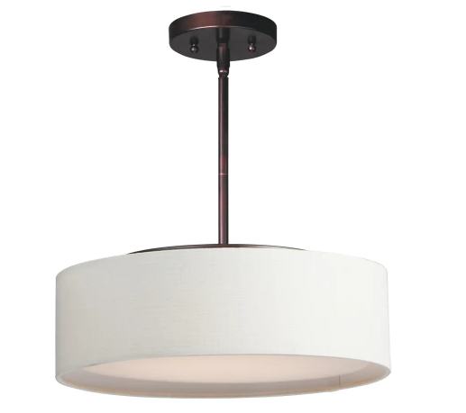Maxim Lighting 10224OMOI Prime LED 16 inch Pendant Mount Ceiling Light Oatmeal Linen / Oil Rubbed Bronze