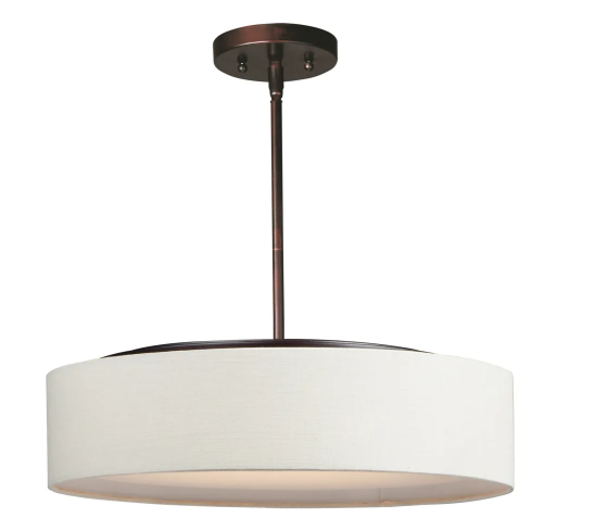Maxim Lighting 10226OMOI Prime LED 20 inch Pendant Mount Ceiling Light Oatmeal Linen / Oil Rubbed Bronze