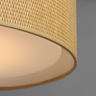Maxim Lighting 10226WOSN Prime Pendant Close-Up of Woven Shade and Acrylic Diffuser