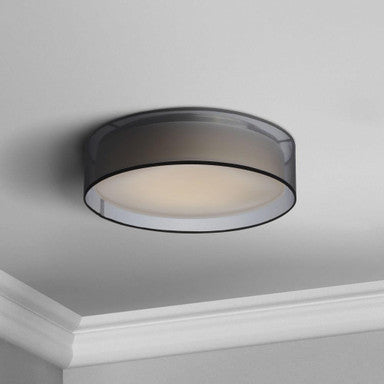 Maxim Lighting 10230WO Prime Flush Mount Ceiling Light installed on ceiling - room setting view