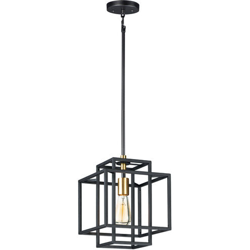 Maxim Lighting 10246BKSBR Liner 1 Light 10 inch Black/Satin Brass Single Pendant Ceiling Light