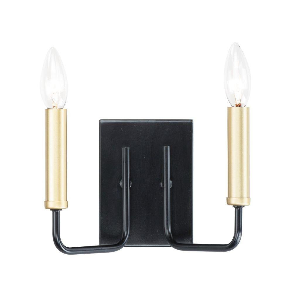 Maxim Lighting 10252BKGLD Sullivan 2 Light Black and Gold Bath Vanity Wall Light - Front View