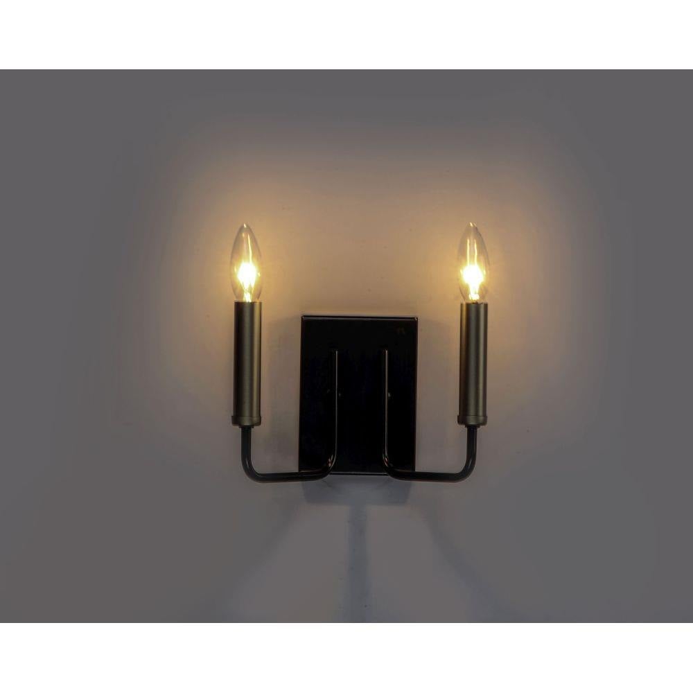 Maxim Lighting 10252BKGLD Sullivan 2 Light Black and Gold Bath Vanity Wall Light - Lit Front View