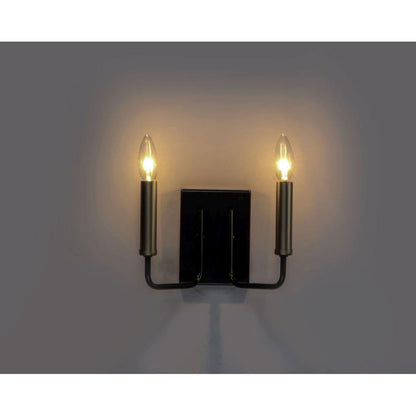 Maxim Lighting 10252BKGLD Sullivan 2 Light Black and Gold Bath Vanity Wall Light - Lit Front View
