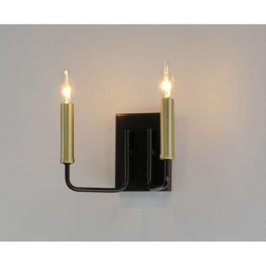 Maxim Lighting 10252BKGLD Sullivan 2 Light Black and Gold Bath Vanity Wall Light - Side Lit View