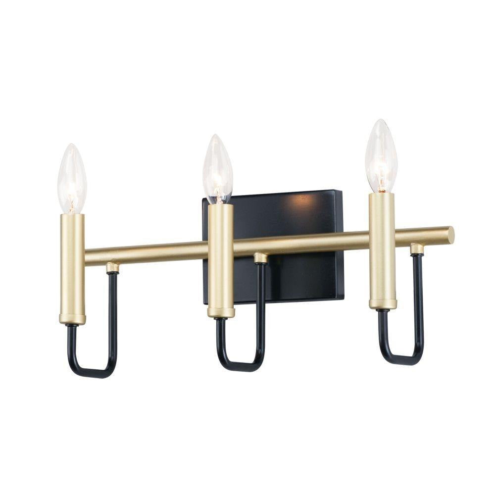 Maxim Lighting 10253BKGLD Sullivan 3 Light Black/Gold Bath Vanity Wall Light - White Background