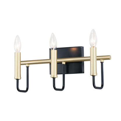 Maxim Lighting 10253BKGLD Sullivan 3 Light Black/Gold Bath Vanity Wall Light - White Background