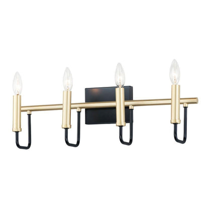 Maxim Lighting 10254BKGLD Sullivan 4 Light Black and Gold Bath Vanity Wall Light - White Background