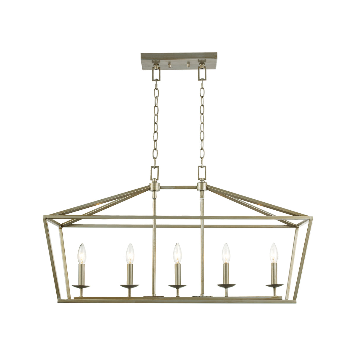 Trans Globe Lighting 10263 ASL Lacey 5 Light Antique Silver Leaf Pendant Ceiling Light