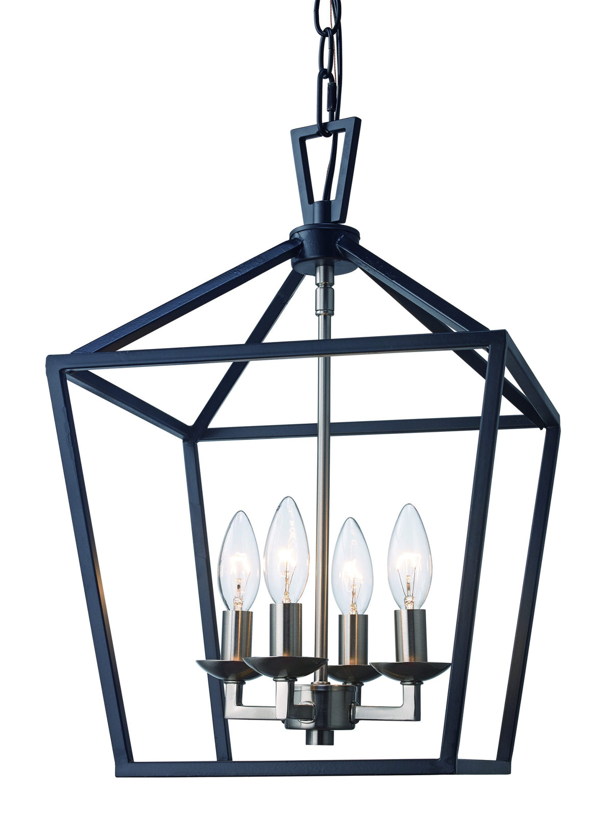 Trans Globe Lighting 10264 BK-BN Lacey 4 light black and brushed nickel pendant ceiling light
