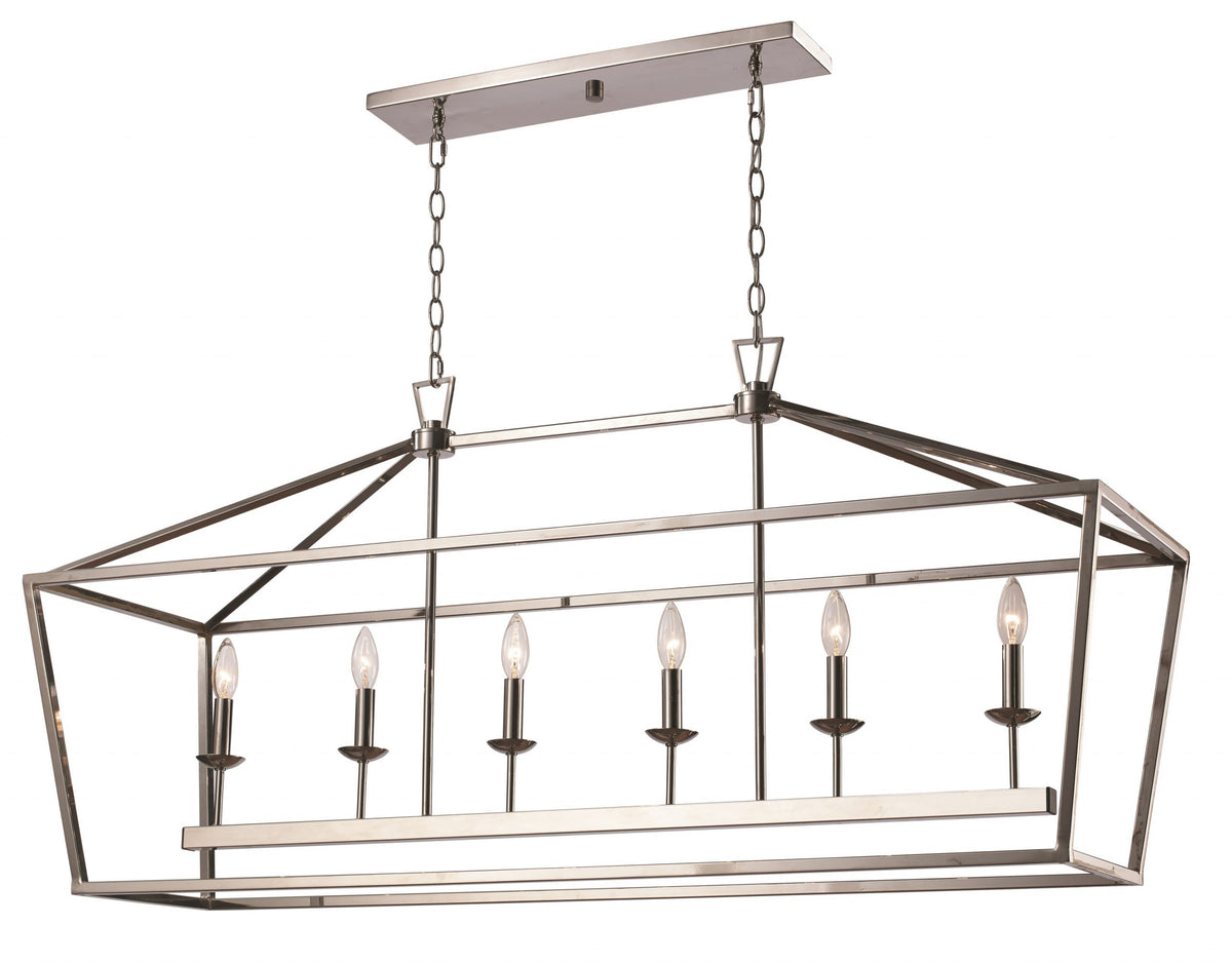 Trans Globe Lighting 10267 PC Lacey 6 Light Polished Chrome Linear Pendant Ceiling Light