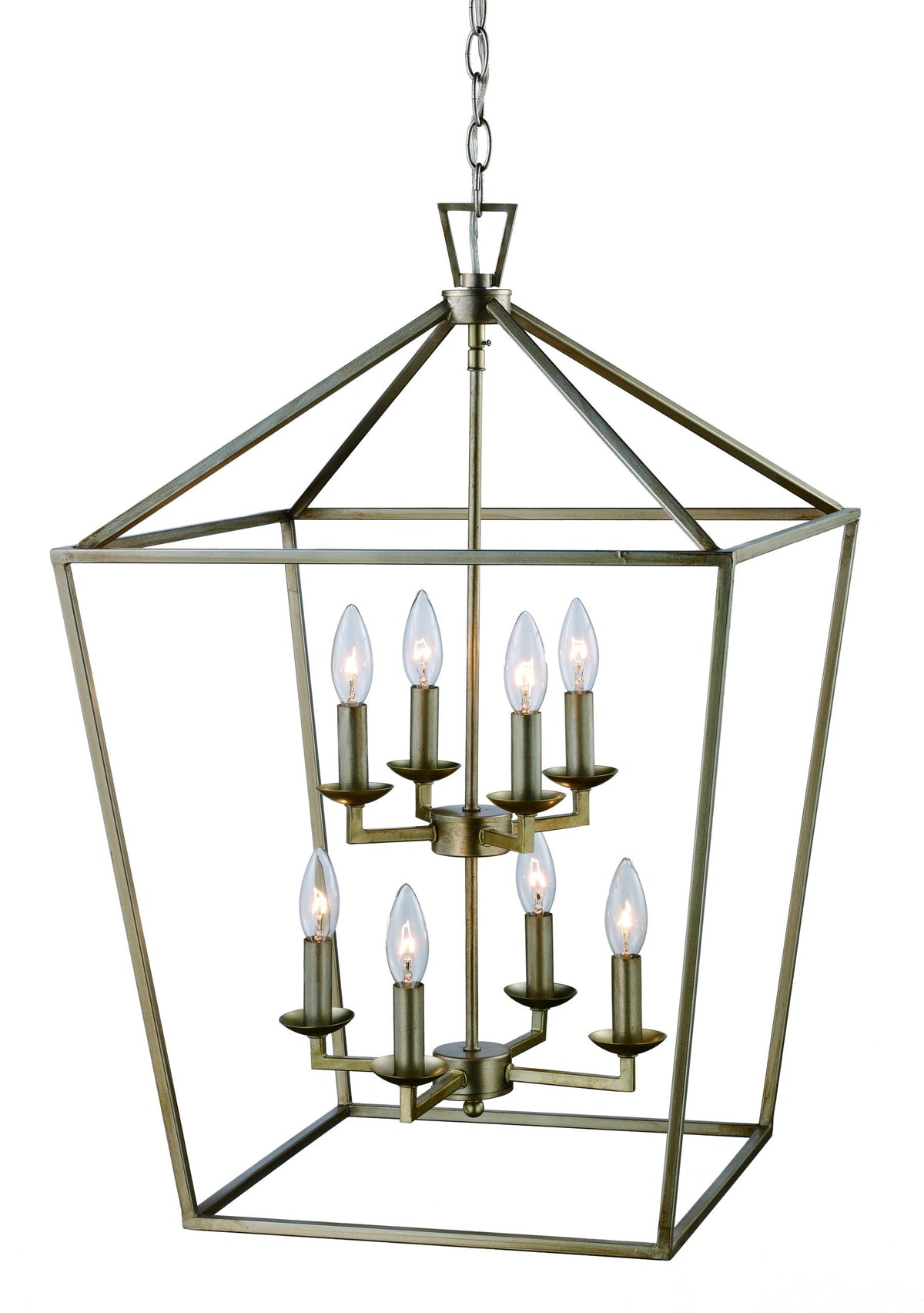 Trans Globe Lighting 10268 ASL Lacey 8 Light 19 inch Antique Silver Leaf Pendant Ceiling Light