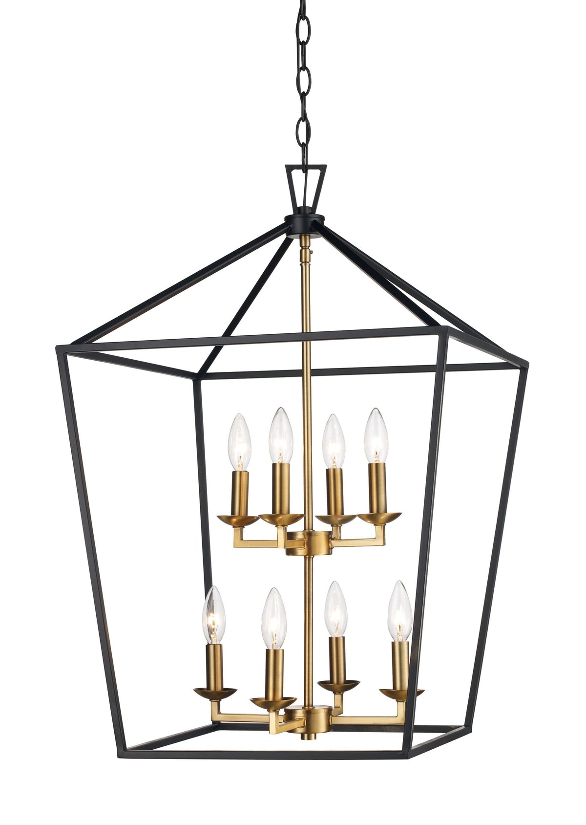 Trans Globe Lighting 10268 BK Lacey 8 Light Black Antique Gold Pendant Ceiling Light