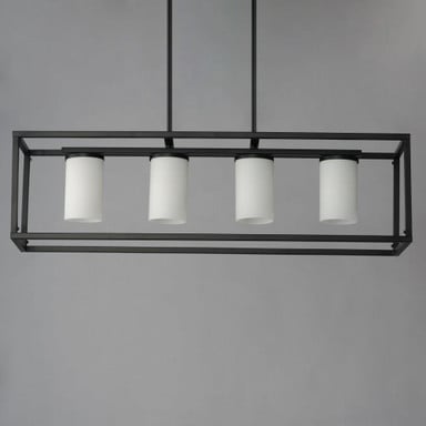 Maxim Lighting 10288SWSN Lateral 4 Light 36 inch Satin Nickel Linear Pendant Ceiling Light - lifestyle view