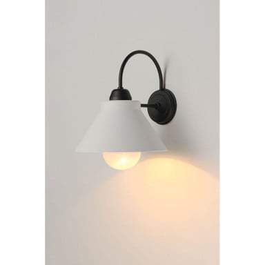 Maxim Lighting 10290WTBK Jetty 1 Light Black Outdoor Wall Sconce - Angled View Illuminated