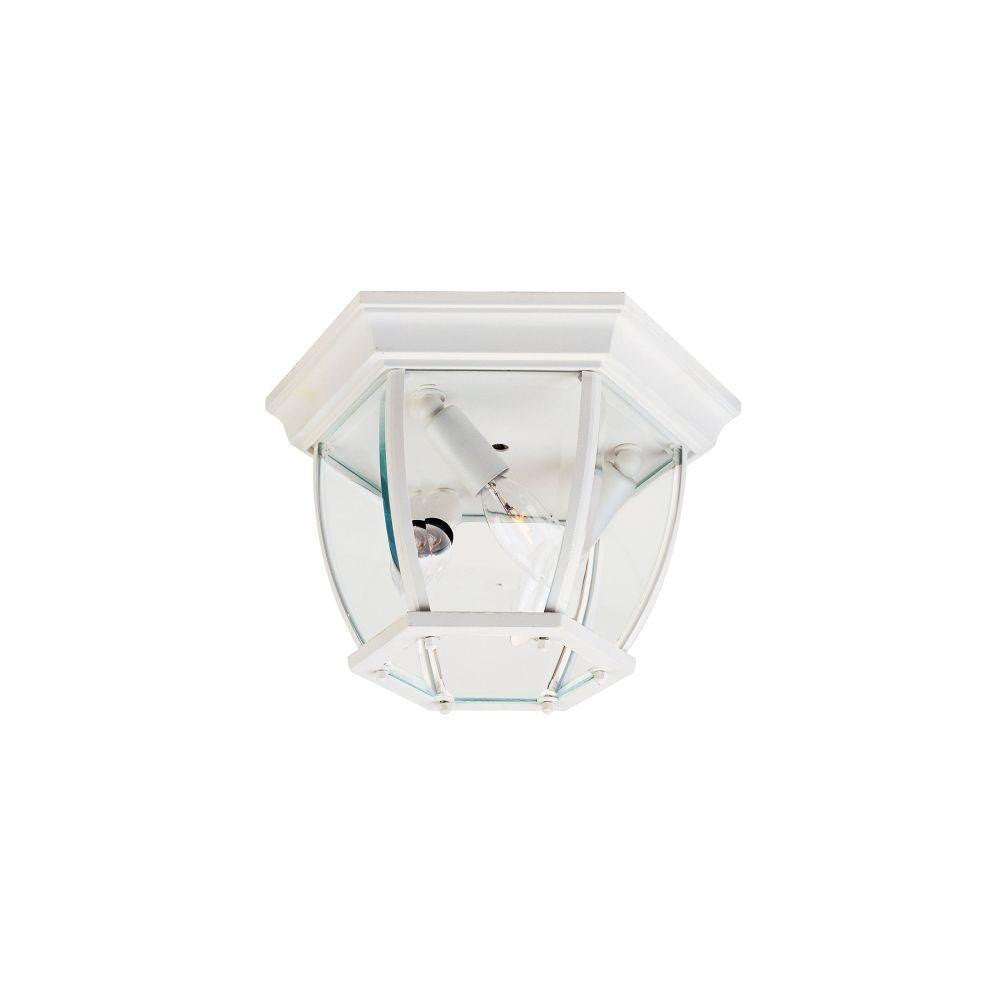 Maxim Lighting 1029WT Crown Hill 3 Light 11 Inch White Outdoor Flush Mount