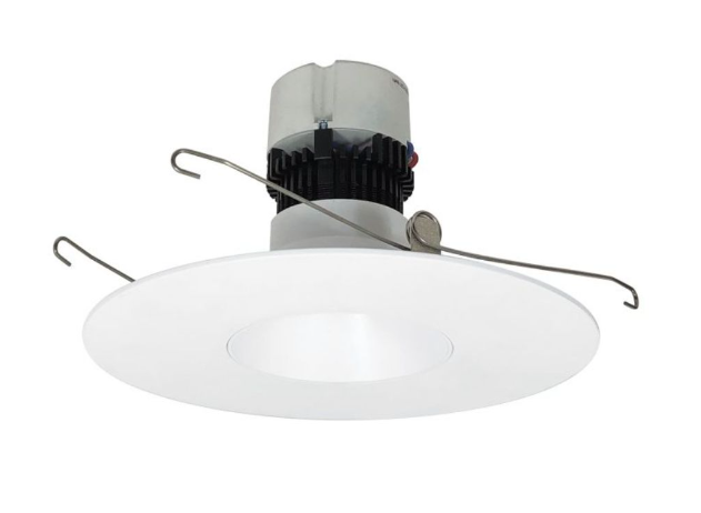 Nora Lighting NPR-56RNDC40XBW 5"/6" Pearl LED Round Retrofit Reflector, Black Reflector / White Flange, Lumens 1200lm, Wattage 12W, Color Temperature 4000K