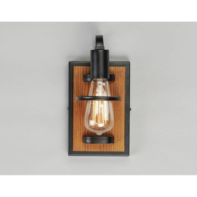 Maxim Lighting 10301BKASB Black Forest 1 Light Wall Sconce in Black/Ashbury - Top Angle View