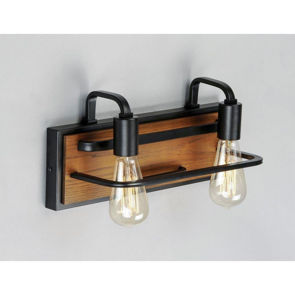 Maxim Lighting 10302BKASB Black Forest 2 Light Bath Vanity Wall Light Angled View