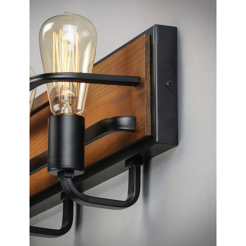 Maxim Lighting 10302BKASB Black Forest 2 Light Bath Vanity Wall Light Close-Up Detail