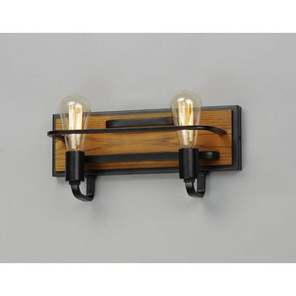 Maxim Lighting 10302BKASB Black Forest 2 Light Bath Vanity Wall Light Side Profile View