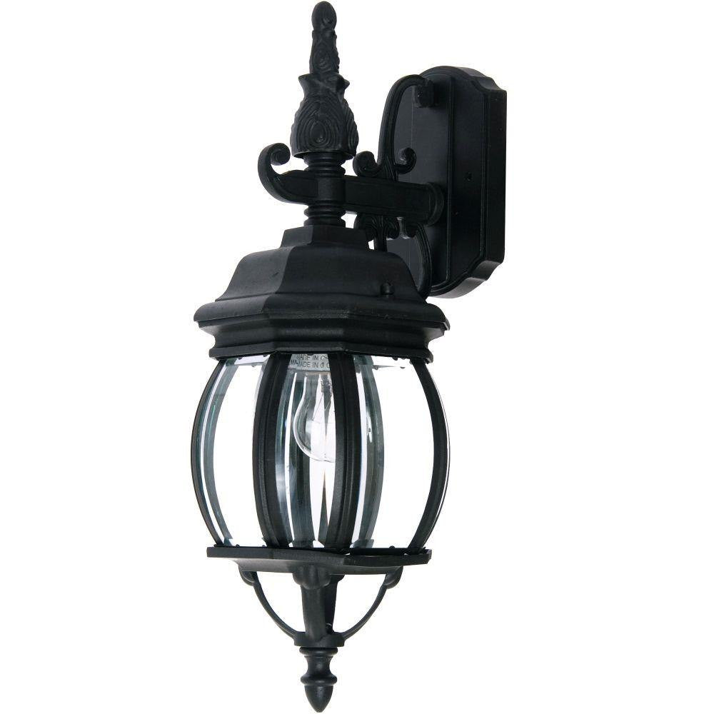Maxim Lighting 1030BK Crown Hill 1 Light Black Outdoor Wall Lantern