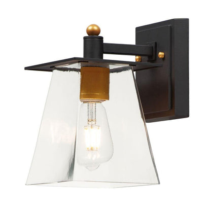Maxim Lighting 10312CLBZGLD Chalet 1 Light Outdoor Wall Lantern in Bronze Gold Two-Tone Finish