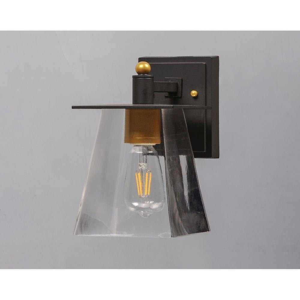 Maxim Lighting 10312CLBZGLD Chalet Outdoor Wall Lantern Side Profile View