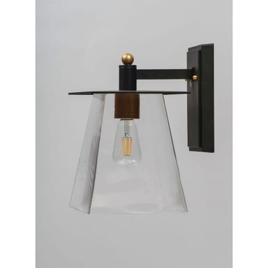 Maxim Lighting 10312CLBZGLD Chalet Outdoor Wall Lantern Front View on Neutral Background