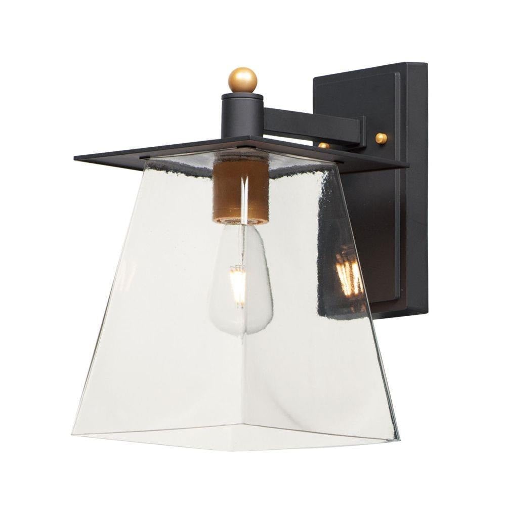 Maxim Lighting 10313CLBZGLD Chalet 1 Light 13 inch Bronze and Gold Two-Tone Outdoor Wall Mount - White Background