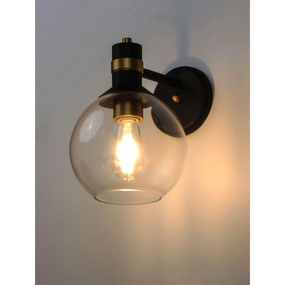 Maxim Lighting 10318CLBZGLD Cabin 1 Light Outdoor Wall Lantern - Illuminated Side View