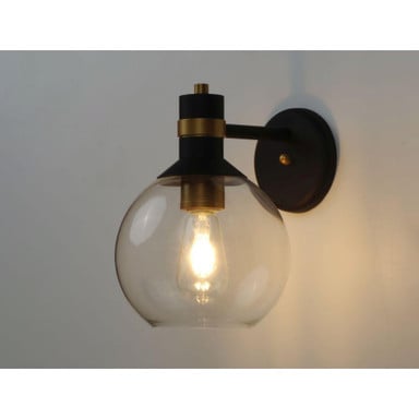 Maxim Lighting 10318CLBZGLD Cabin 1 Light Outdoor Wall Lantern - Illuminated Angled View